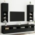 Muebles de TV con luces LED 2 uds negro 30,5x30x102