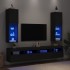 Muebles de TV con luces LED 2 uds negro 30,5x30x102