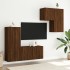 Muebles de TV de pared 4 pzas madera de ingeniería marrón