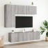 Muebles de TV de pared 5 pzas madera de ingeniería gris