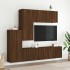 Muebles de TV de pared 5 pzas madera de ingeniería marrón