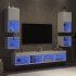 Muebles de TV de pared con LED 8 pzas madera ingeniería