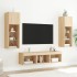 Muebles TV pared con LED 5 pzas madera ingeniería roble