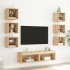 Muebles TV pared con LED 8 pzas madera ingeniería roble