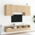 Muebles de TV de pared 5 pzas madera de ingeniería roble