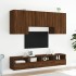 Muebles de TV de pared 5 pzas madera de ingeniería marrón