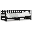 Sofá cama extraíble madera maciza de pino negro 2x(80x200) cm