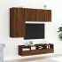 Muebles de TV de pared 5 pzas madera de ingeniería marrón