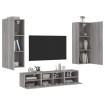 Muebles de TV de pared 5 pzas madera de ingeniería gris Sonoma