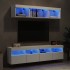 Muebles de TV de pared con LED 5 pzas madera ingeniería