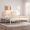 Cama de matrimonio para personas mayores cabecero madera maciza