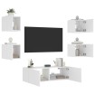 Muebles de TV de pared con luces LED 5 piezas blanco