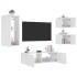 Muebles de TV de pared con luces LED 4 piezas