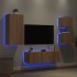 Muebles de TV de pared con luces LED 4 piezas roble