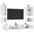 Muebles de TV de pared con luces LED 6 piezas