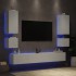 Muebles de TV de pared con luces LED 6 piezas