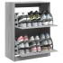 Mueble zapatero 2 cajones abatibles gris Sonoma 80x42x108