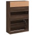 Mueble zapatero 2 cajones abatibles marrón roble 80x34x116