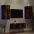 Muebles TV pared con LED 4 pzas madera ingeniería roble