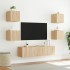 Muebles TV pared con LED 6 pzas madera ingeniería roble