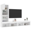 Muebles de TV de pared con LED 4 pzas madera ingeniería blanco