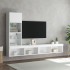 Muebles de TV de pared con LED 4 pzas madera ingeniería