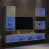 Muebles de TV de pared con LED 5 pzas madera ingeniería