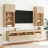 Muebles TV pared con LED 5 pzas madera ingeniería roble