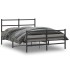 Estructura de cama con cabecero y estribo metal negro