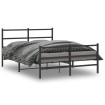 Estructura de cama con cabecero y estribo metal negro 140x190cm