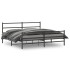 Estructura de cama con cabecero y estribo metal negro