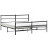 Estructura de cama con cabecero y estribo metal negro