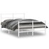 Estructura cama metal con cabecero y estribo blanco 140x190