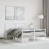 Estructura cama metal con cabecero y estribo blanco 140x190