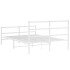 Estructura cama metal con cabecero y estribo blanco 140x190