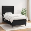 Cama box spring con colchón tela negro 90x190 cm