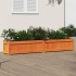 Jardinera exterior madera maciza pino marrón cera 180x31x31