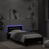 Estructura de cama con cabecero y luces LED negro 100x200