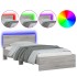 Estructura de cama cabecero luces LED gris Sonoma 100x200