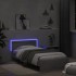 Estructura de cama cabecero luces LED gris Sonoma 100x200