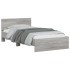 Estructura de cama cabecero luces LED gris Sonoma 100x200