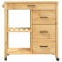 Carrito de cocina MONZA madera maciza de pino 84x40x90