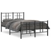 Estructura de cama cabecero y estribo metal negro 120x200 cm