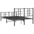 Estructura de cama cabecero y estribo metal negro 120x200