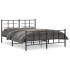 Estructura de cama cabecero y estribo metal negro 160x200