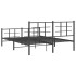 Estructura de cama cabecero y estribo metal negro 160x200