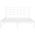 Estructura de cama de metal con cabecero blanca 140x190