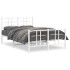 Estructura cama metal con cabecero y estribo blanco 120x190