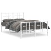 Estructura cama metal con cabecero y estribo blanco 120x190 cm