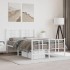 Estructura cama metal con cabecero y estribo blanco 120x190